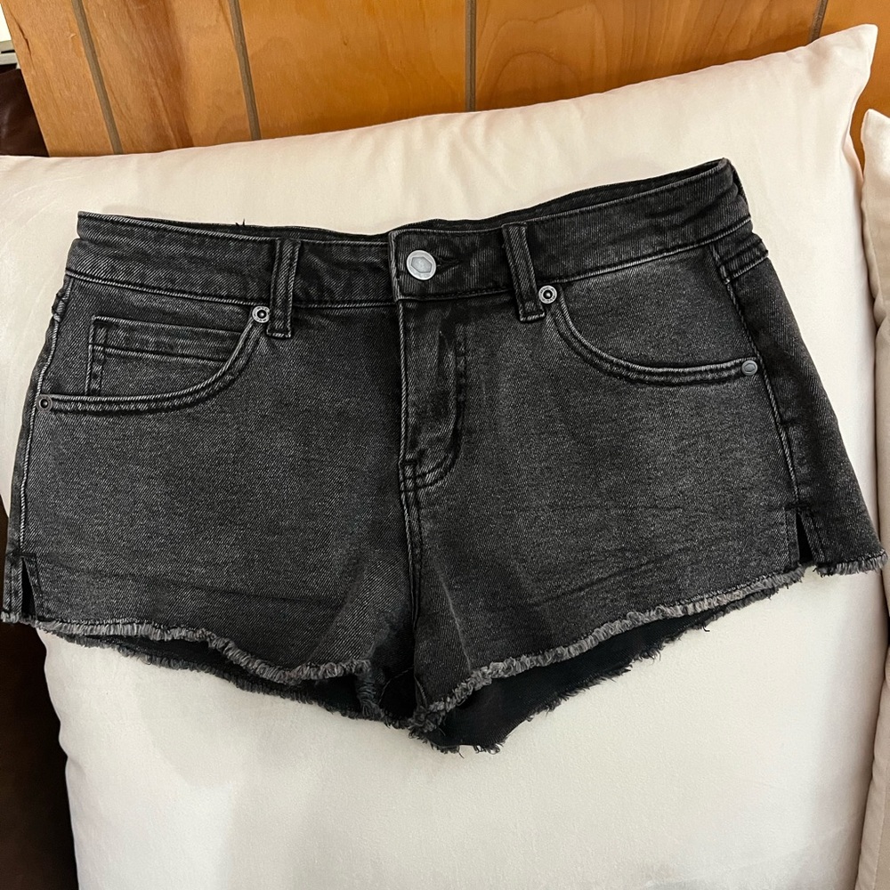 RVCA Midrise Black Cupid denim shorts